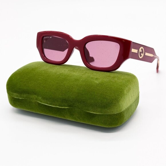 NEW GUCCI SUNGLASSES GG1558SK 005 BURGUNDY WOMEN EYEWEAR GUCCI - Picture 2 of 12